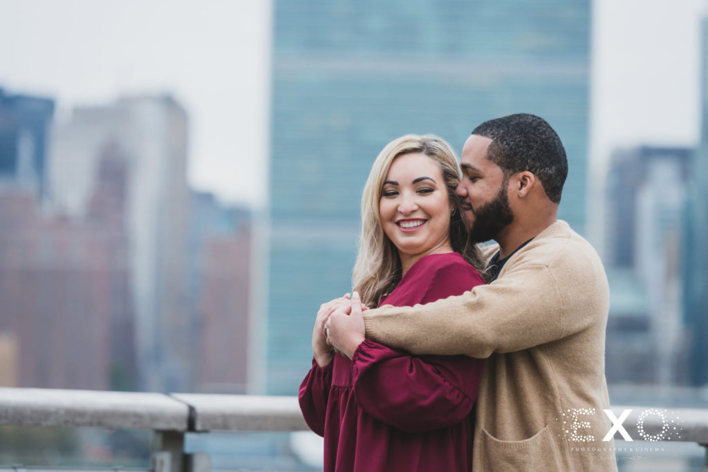 candid photo at Gantry Park engagement session
