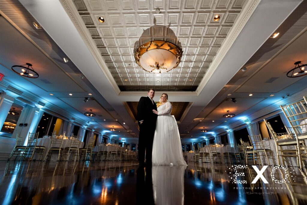 Room shot with bride and groom at Fox Hollow 