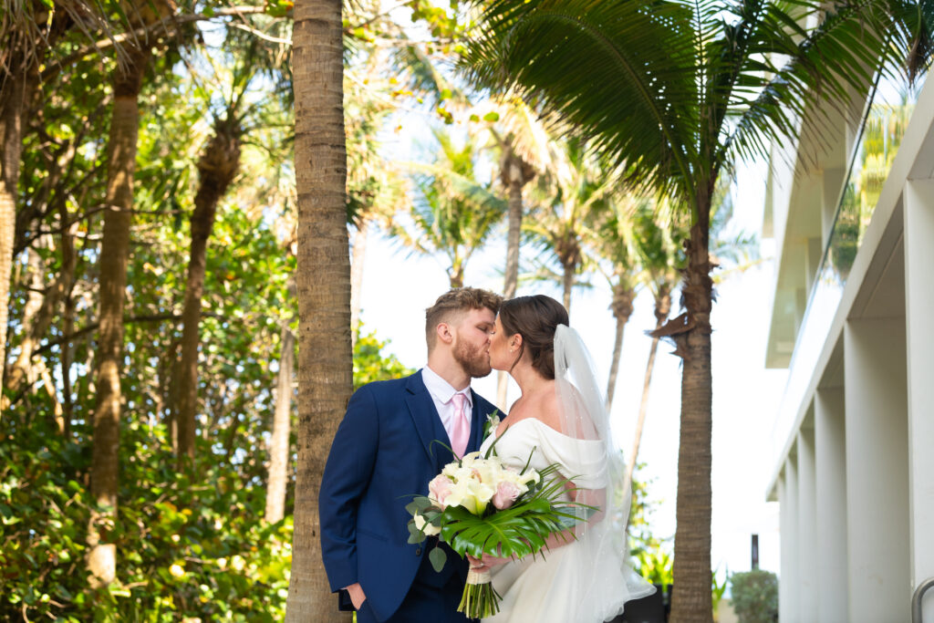 Bride and groom at Tideline ocean resort and spa