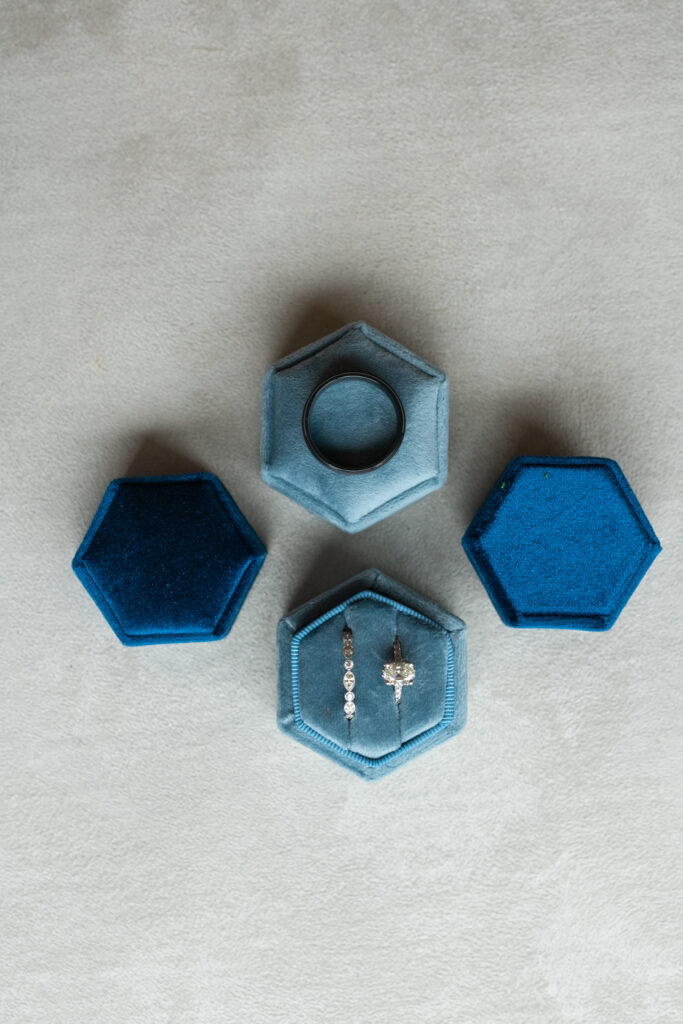 blue wedding ring boxes
