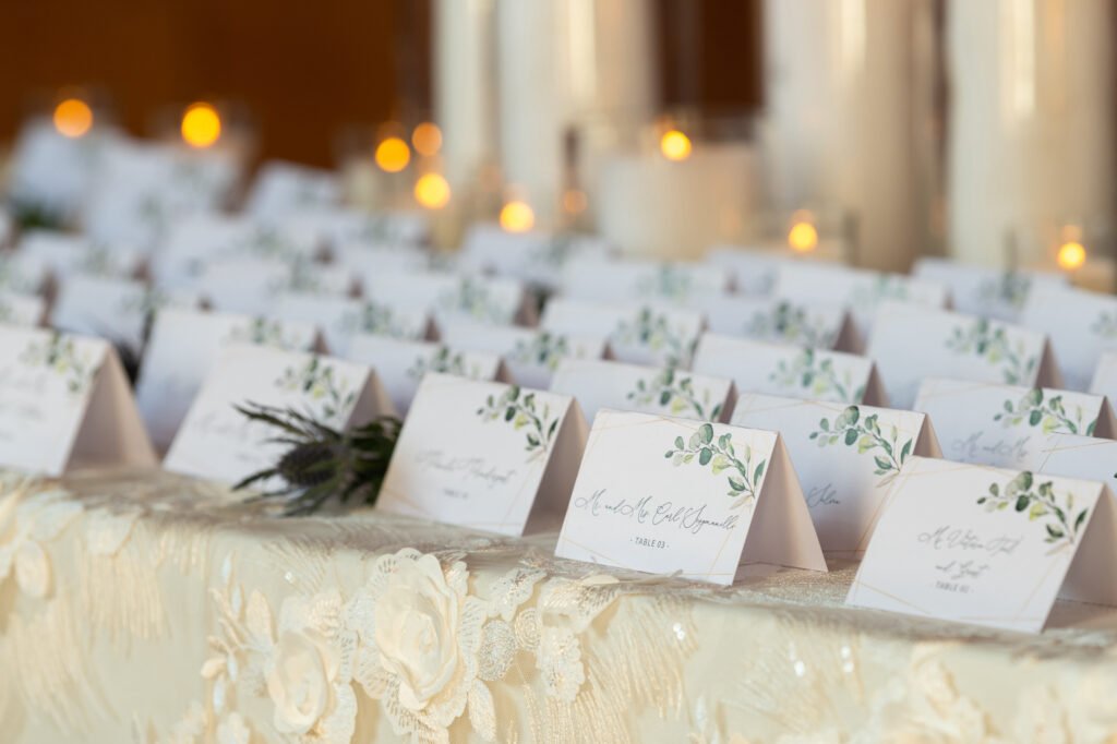 place cards at The Barn at Old Bethpage