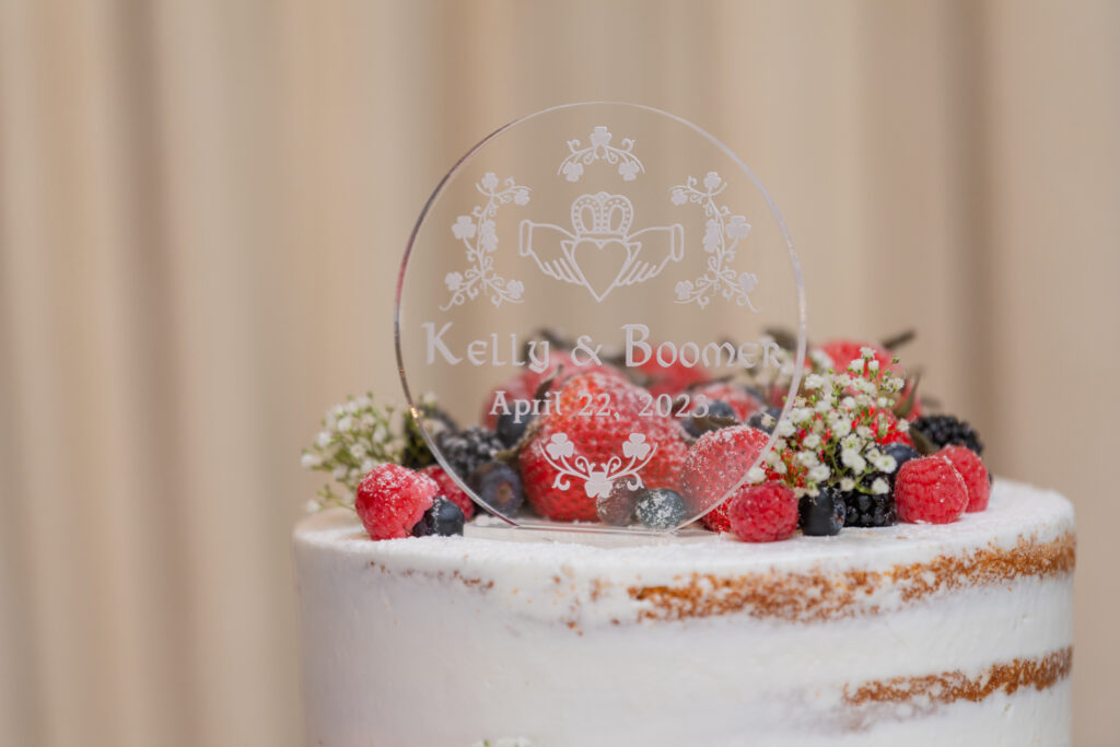 Naked cake with berries at Lawrence Yacht Club