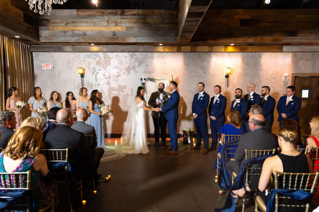 Indoor wedding ceremony at The Loft