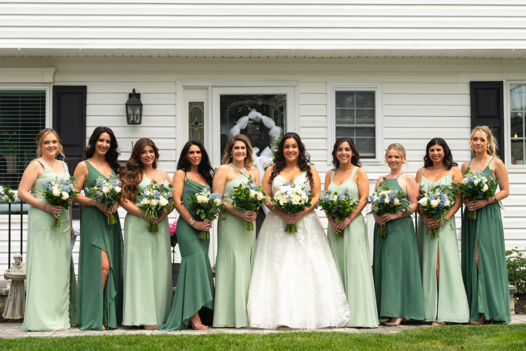 Green dress bridesmaids