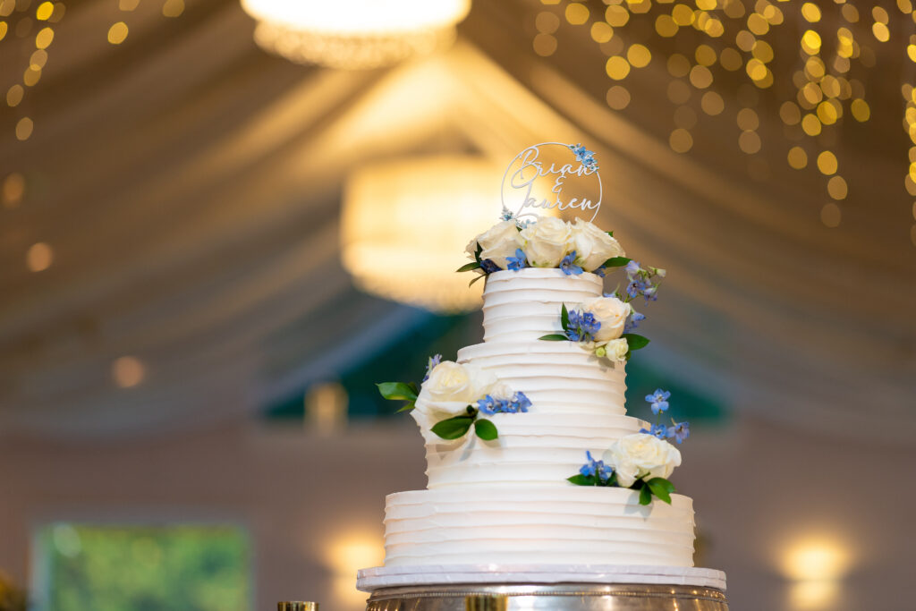Wedding cake at Flowerfield Celebrations