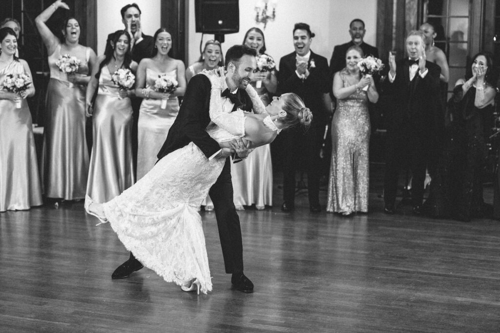 bride and groom first dance