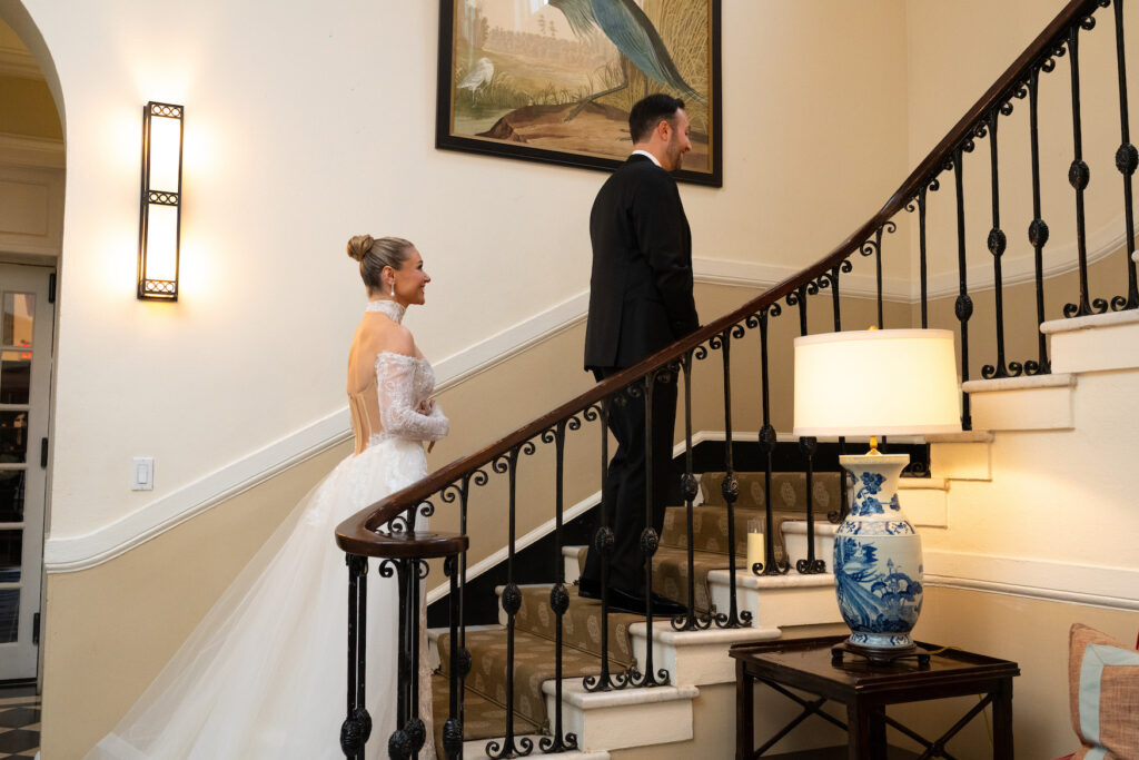 Bride and groom reveal at The Mansion at Oyster Bay