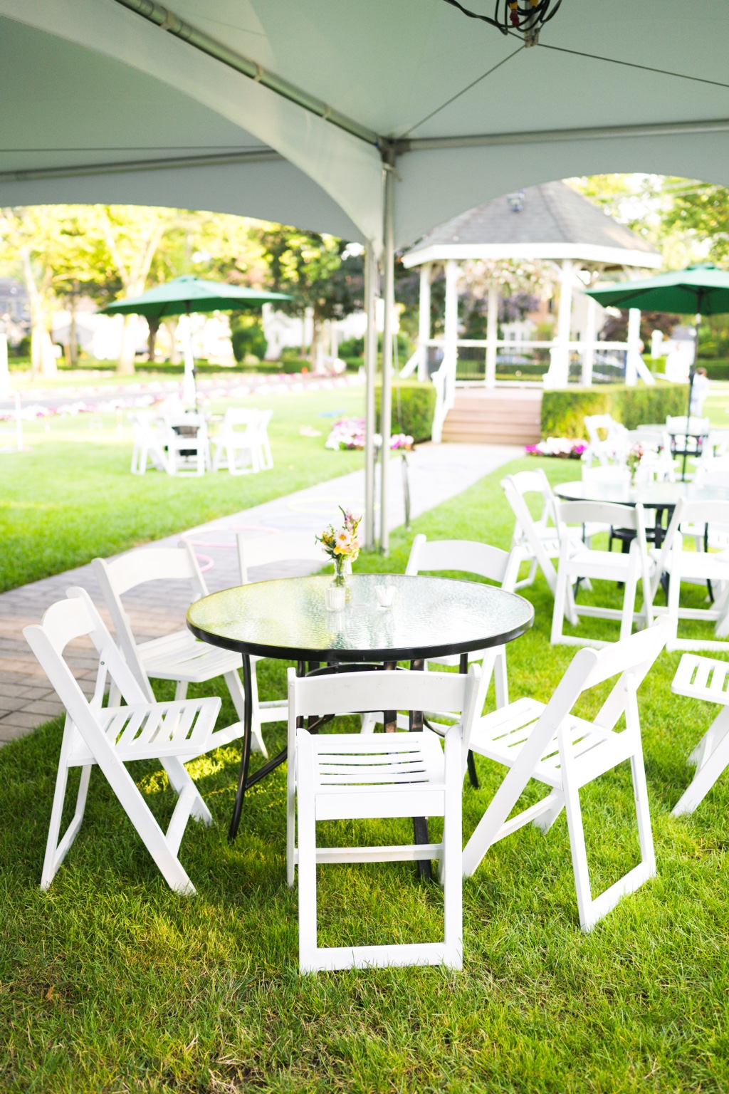 Outdoor wedding cocktail seating