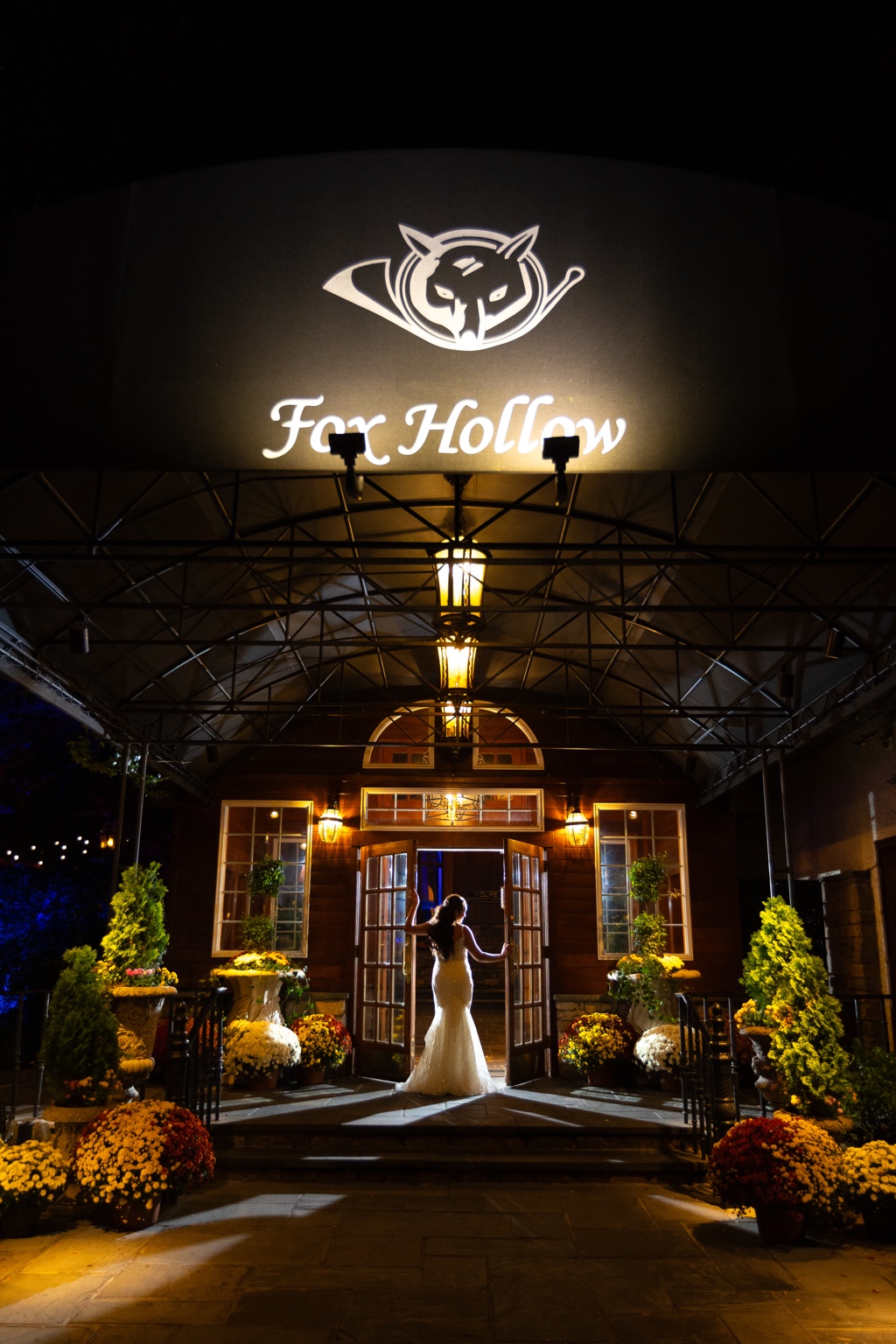Fox Hollow nighttime wedding entrance